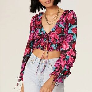 BNWT For Love and Lemons Scarlett Crop Top Sz M